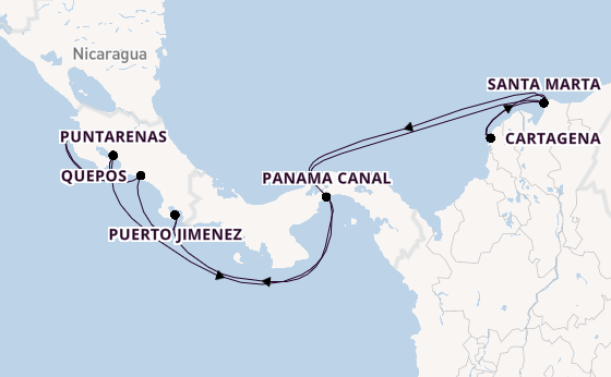Central America from Colón, Panama with the EUROPA