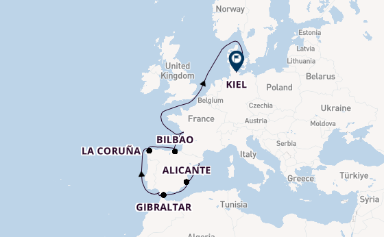 Western Mediterranean from Barcelona, Spain with the MSC Euribia