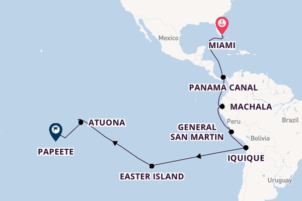 Polynesia from Miami, Florida, USA with the Seabourn Quest