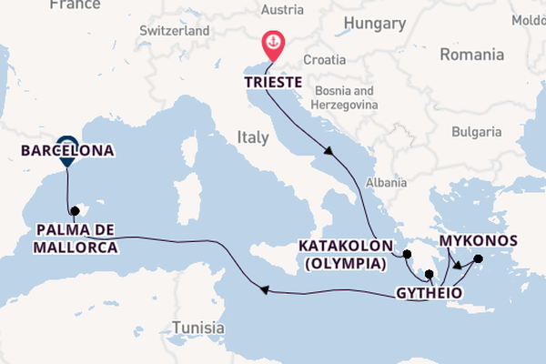 Mediterranean from Trieste, Italy with the Seven Seas Prestige