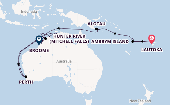 Australia from Lautoka, Fiji with the Seabourn Pursuit