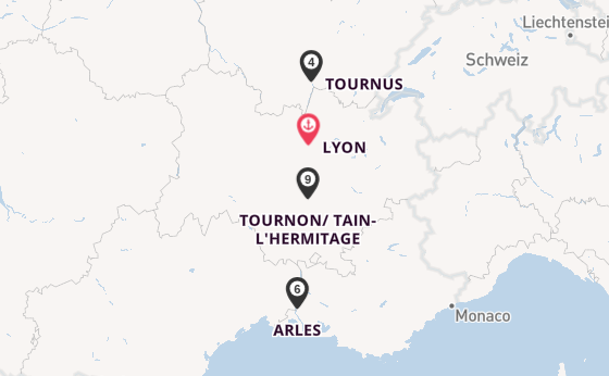 Rhône ab Lyon, Frankreich auf der Amadeus Provence