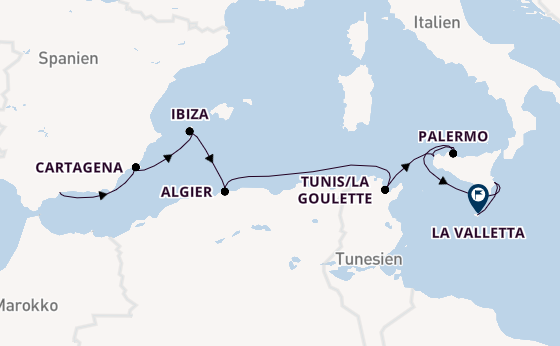 Westliches Mittelmeer ab Málaga, Spanien auf der Le Dumont-d'Urville