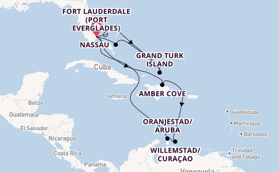 Caribbean from Fort Lauderdale (Port Everglades), Florida, USA with the Regal Princess