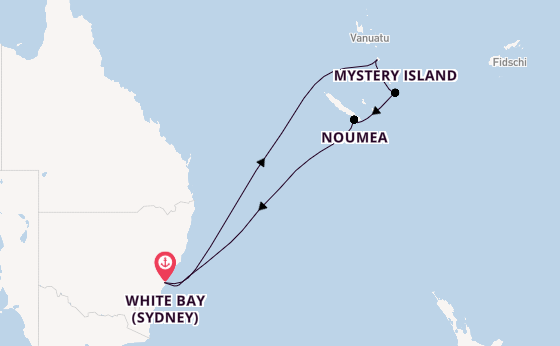 Südsee ab White Bay (Sydney), Australien auf der Carnival Adventure