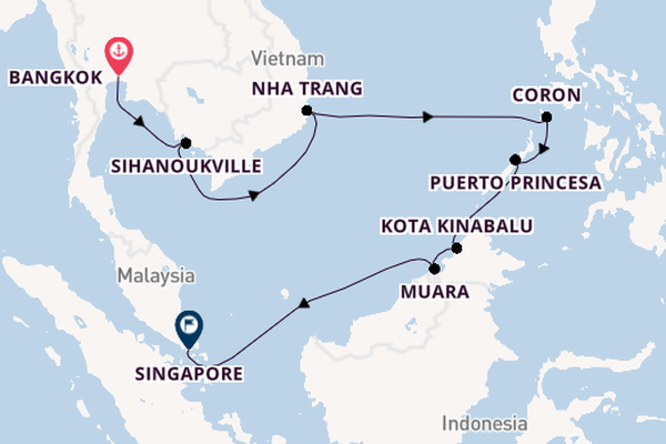 South East Asia from Bangkok, (Klong Toey), Thailand with the Nautica