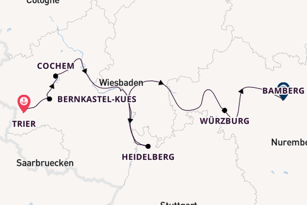 Moselle River, Europe from Trier, Germany with the Viking Alsvin