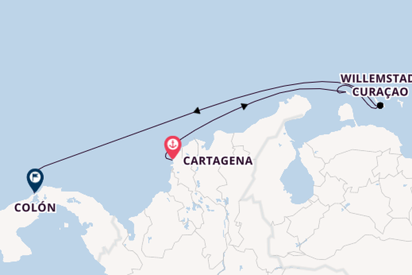 Southern Caribbean from Cartagena, Colombia with the Grandeur of the Seas