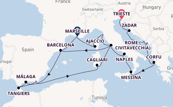 Mediterranean Sea from Trieste, Italy with the Oosterdam