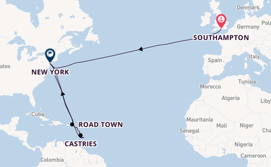 Transatlantic from Southampton, England with the Queen Mary 2
