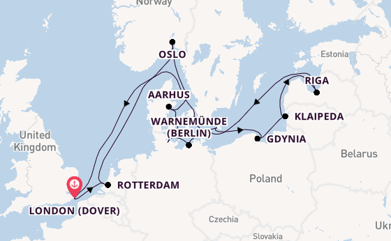 British Isles from London (Dover), England, United Kingdom with the Nieuw Statendam