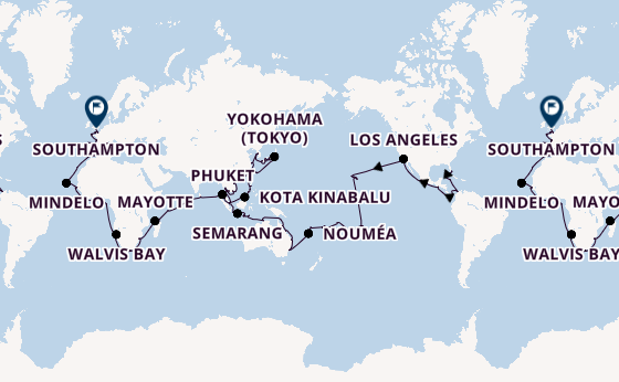 Round-the-World Trip from Miami, Florida, USA with the Vista