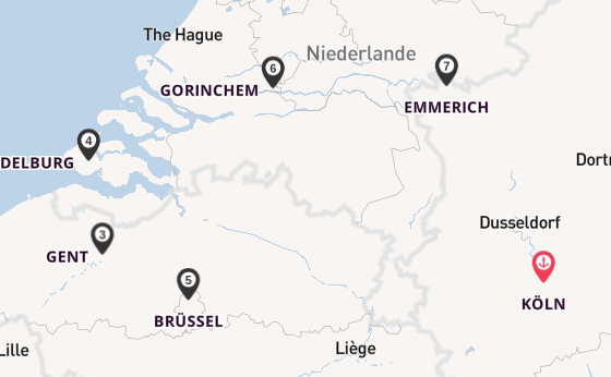 Rhein ab Köln, Deutschland auf der A-ROSA ALEA