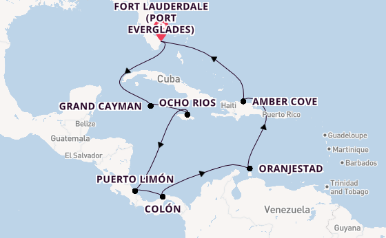 Caribbean from Fort Lauderdale (Port Everglades), Florida with the Caribbean Princess