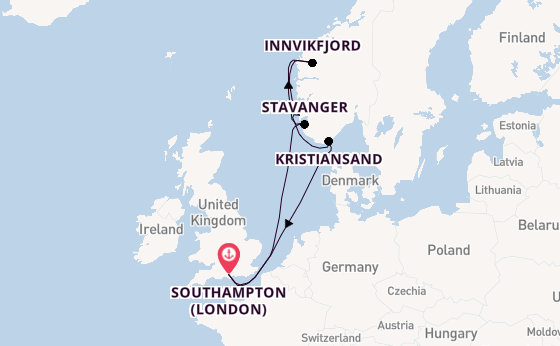 Norway from Southampton, England with the Britannia 
