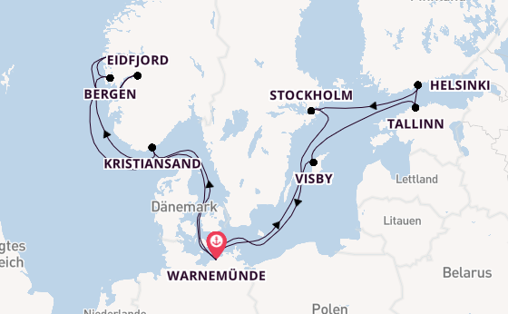 Norwegen ab Warnemünde auf AIDAsol
