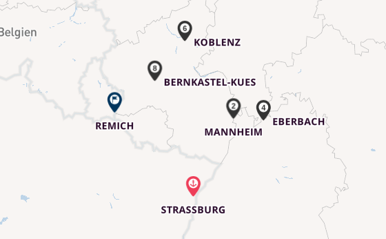 Rhein ab Strassburg, Frankreich auf der MS Leonardo da Vinci