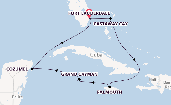 Caribbean vanaf Fort Lauderdale, Verenigde Staten met de Disney Destiny