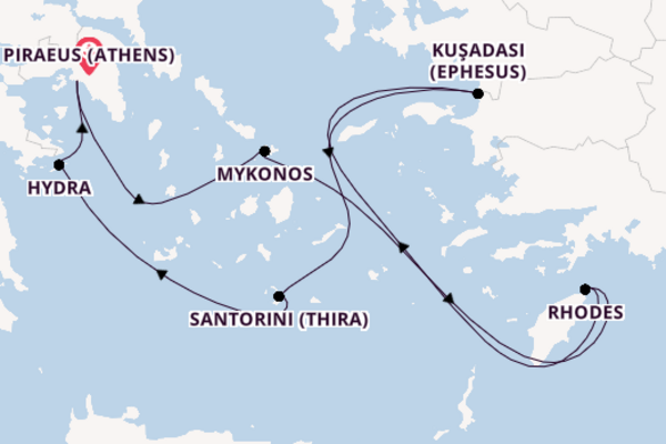 Eastern Mediterranean from Athens with the Celebrity Infinity