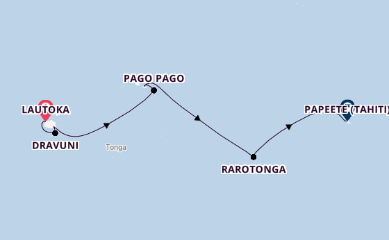 Polynesien ab Lautoka, Fiji auf der Norwegian Spirit