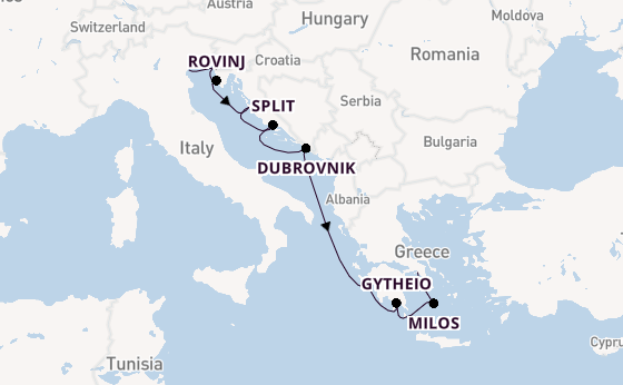 Eastern Mediterranean from Venice, Italy with the Silver Nova