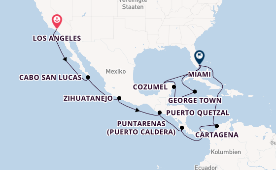 Karibik ab Los Angeles, USA auf der Sonata (Oceania)