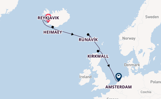 Arctica vanaf Reykjavik, IJsland met de Zuiderdam