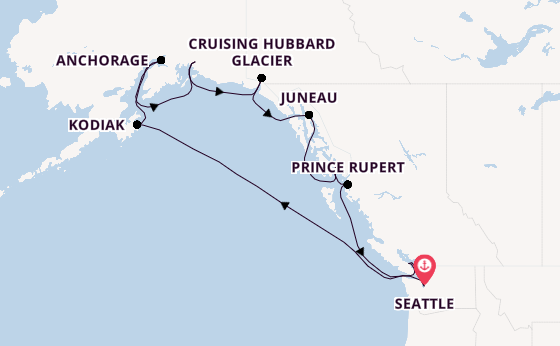 Alaska & West Canada from Seattle, Washington, USA with the Noordam