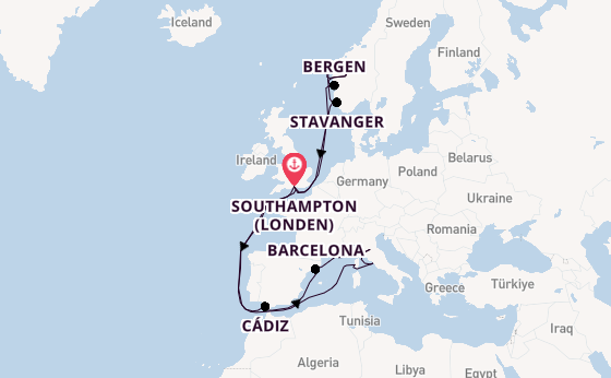 Westelijke Middellandse Zee vanaf Southampton (Londen), Engeland met de Sky Princess