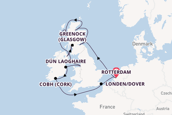 Britse Eilanden vanaf Rotterdam, Nederland met de Nieuw Statendam