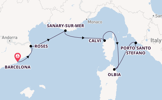 Western Mediterranean from Barcelona, Spain with the Seabourn Ovation 