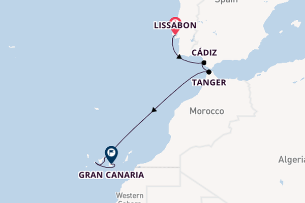 Canarische Eilanden vanaf Lissabon, Portugal met de Azamara Onward