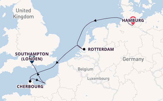 Engeland vanaf Hamburg, Duitsland met de MSC Preziosa