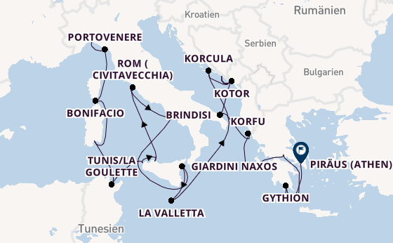 Mittelmeer ab Genua, Italien auf der Seabourn Ovation