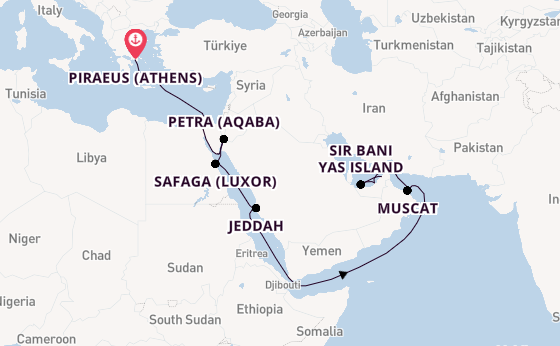 Middle East from United Kingdom with the Seven Seas Voyager