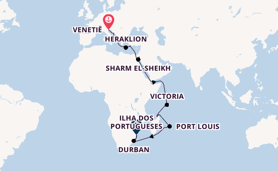 Middellandse Zee vanaf Nederland met de MSC Armonia