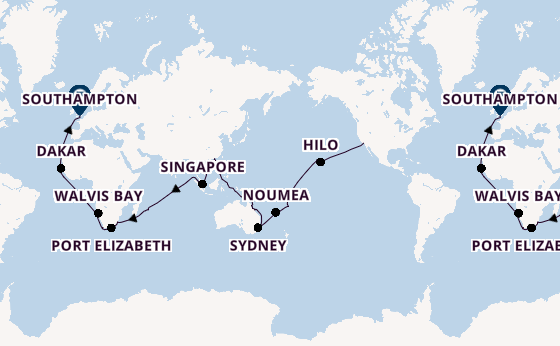 World Cruise from United Kingdom with the Queen Victoria