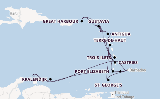 Südliche Karibik ab Bridgetown, Barbados auf der Seabourn Ovation