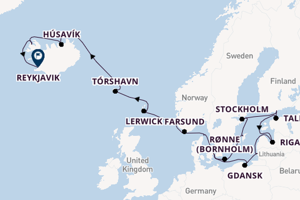 Arctica vanaf Kopenhagen, Denemarken met de Seabourn Quest