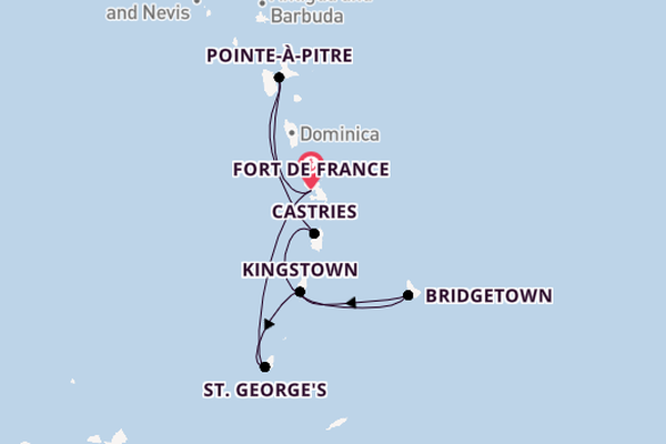 Zuidelijke Caraïben vanaf Fort de France, Martinique met de MSC World Europa