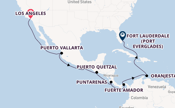 Central America from Los Angeles, California with the Emerald Princess