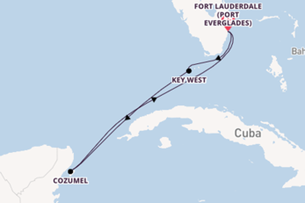 Western Caribbean from Fort Lauderdale (Port Everglades), Florida, USA with the Celebrity Apex