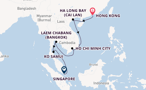 South East Asia from Hong Kong, China with the Seven Seas Splendor