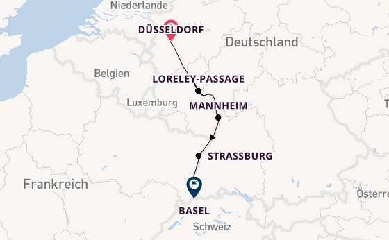 Rhein ab Düsseldorf, Deutschland auf der VIVA TIARA