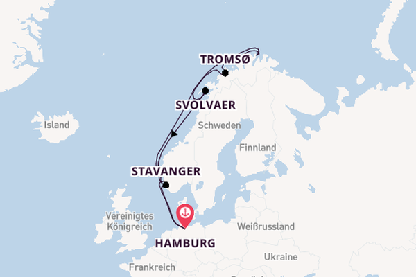 Norwegen ab Hamburg, Deutschland auf der MS Otto Sverdrup