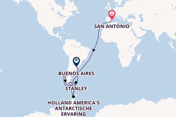 trans-Atlantisch vanaf San Antonio, Ibiza met de Oosterdam