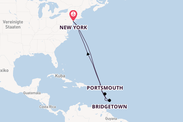 Karibik ab New York auf der Queen Mary 2