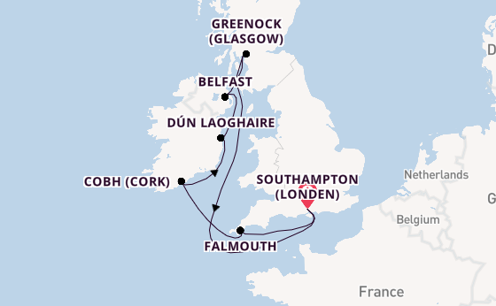 Britse Eilanden vanaf Southampton (Londen), Engeland met de Regal Princess