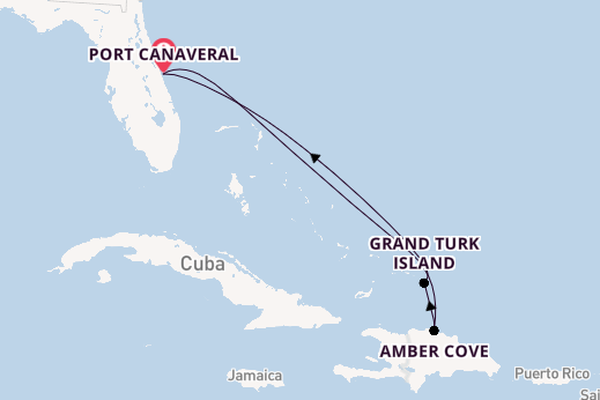 Caribbean from Port Canaveral, Florida, USA with the Carnival Firenze