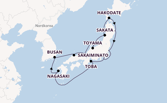 Japan ab Tokio, Japan auf der Diamond Princess